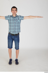 Whole Body Man T poses White Casual Slim Standing Street photo references